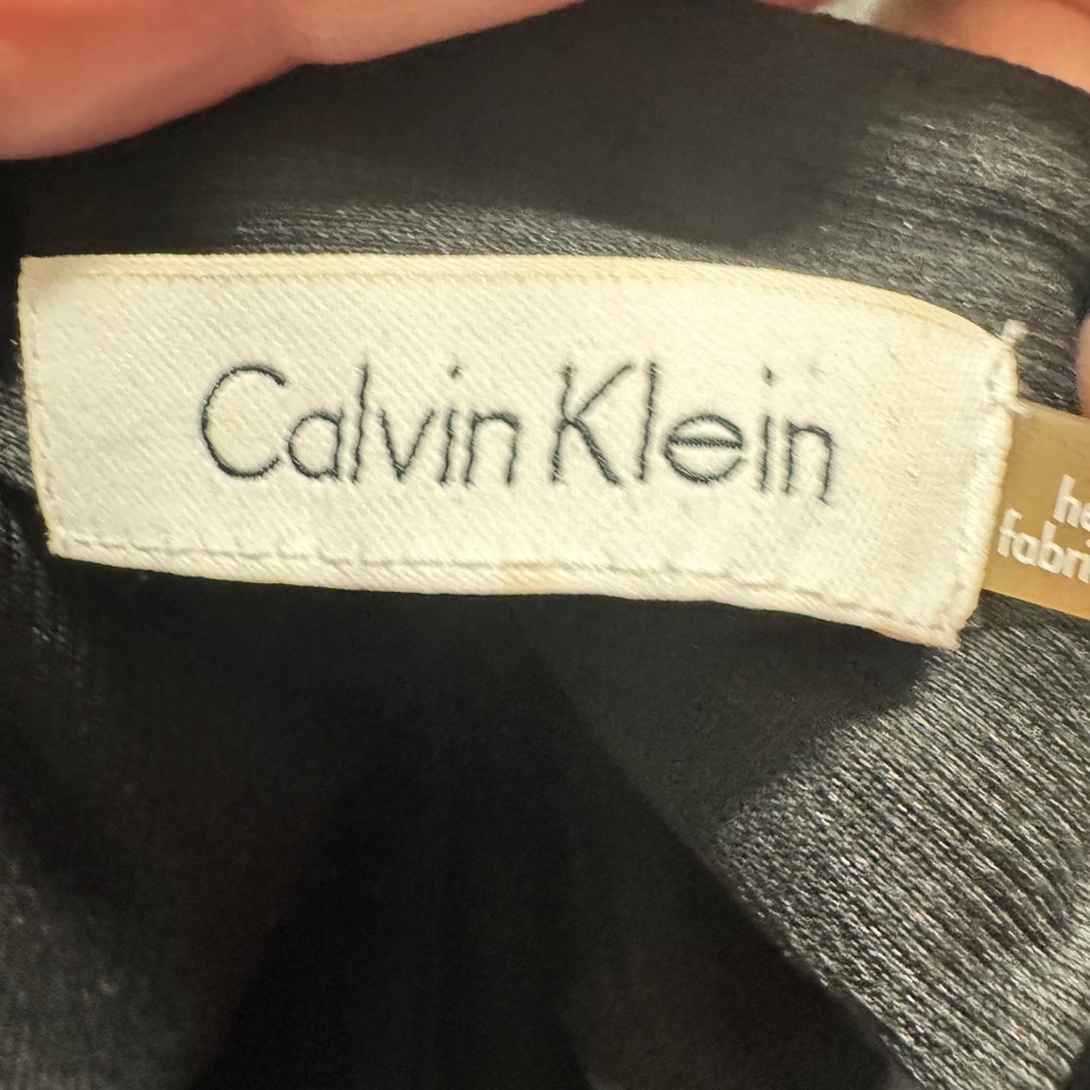 Calvin Klein Long Bell Sleeve Dress Black - Picture 4 of 8